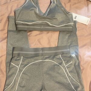 ALO Yoga Gray and White Activewear